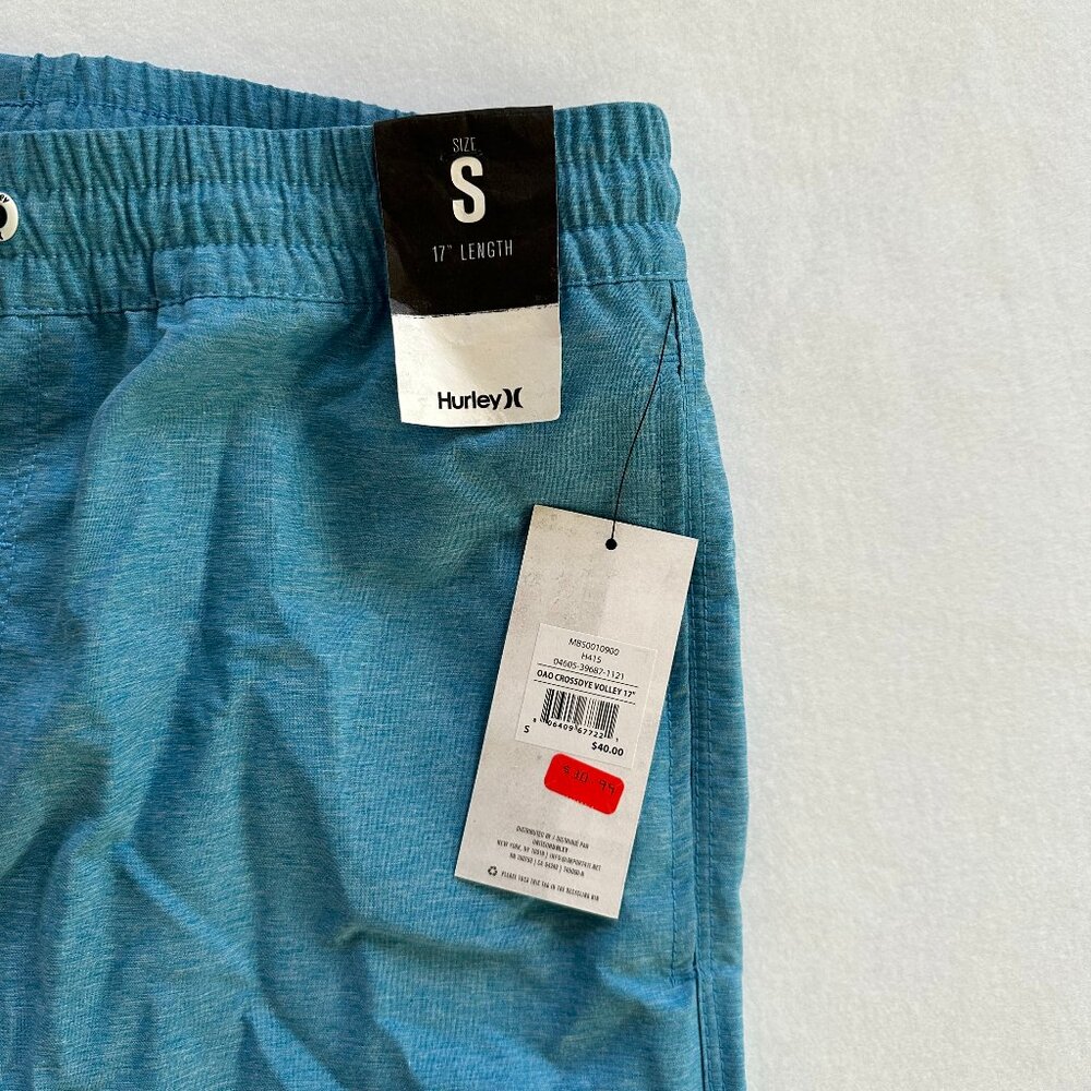 Hurley One & Only Crossdye 17" Volley Shorts Blue Mens Size S NWT - Picture 10 of 11